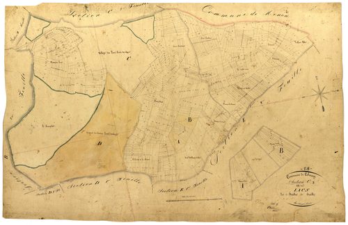 Colméry, cadastre ancien : plan parcellaire de la section C dite des Lacs, feuille 3