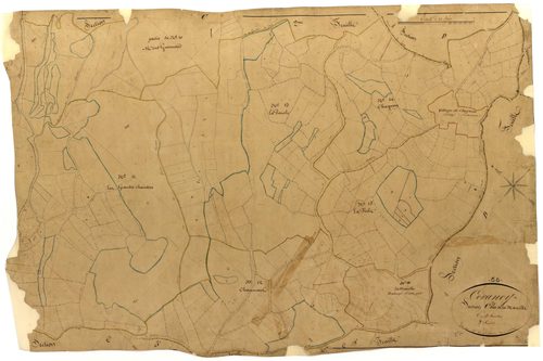 Corancy, cadastre ancien : plan parcellaire de la section C dite de la Manille, feuille 3