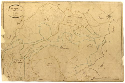 Corancy, cadastre ancien : plan parcellaire de la section C dite de la Manille, feuille 2