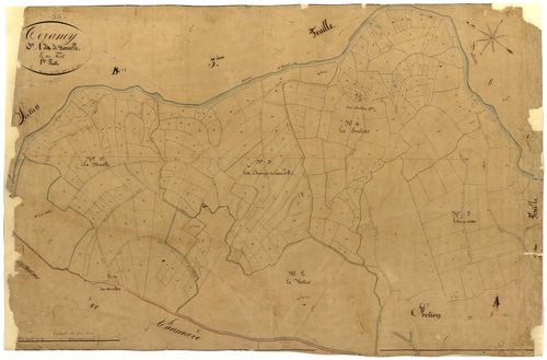 Corancy, cadastre ancien : plan parcellaire de la section A dite de Neuvelle, feuille 1