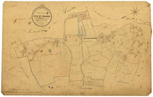 Corvol-d'Embernard, cadastre ancien : plan parcellaire de la section B dite du Village, feuille 3