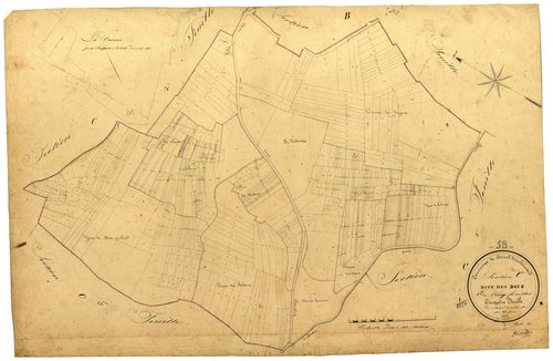 Corvol-d'Embernard, cadastre ancien : plan parcellaire de la section C dite des Bois, feuille 2