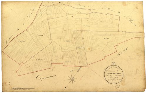Corvol-d'Embernard, cadastre ancien : plan parcellaire de la section C dite des Bois, feuille 4