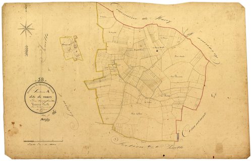 Corvol-d'Embernard, cadastre ancien : plan parcellaire de la section A dite de Trécy, feuille 3