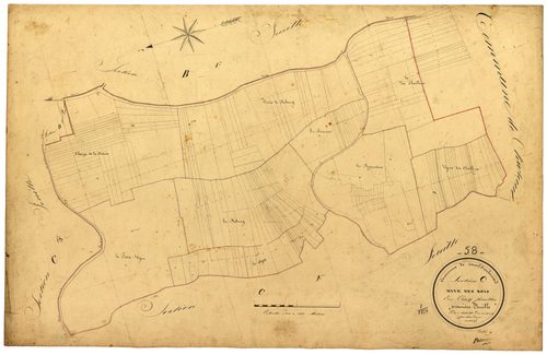 Corvol-d'Embernard, cadastre ancien : plan parcellaire de la section C dite des Bois, feuille 1