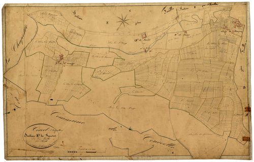 Corvol-l'Orgueilleux, cadastre ancien : plan parcellaire de la section E dite du Grand Sauset, feuille 2
