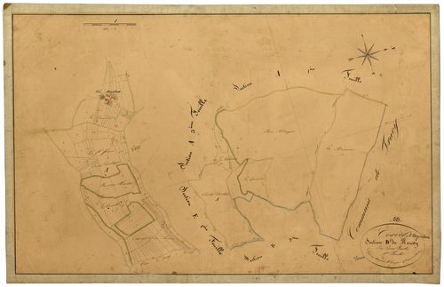 Corvol-l'Orgueilleux, cadastre ancien : plan parcellaire de la section B dite de Roussy, feuille 1