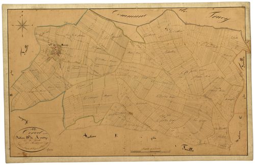 Corvol-l'Orgueilleux, cadastre ancien : plan parcellaire de la section B dite de Roussy, feuille 2