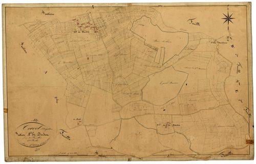 Corvol-l'Orgueilleux, cadastre ancien : plan parcellaire de la section A dite de Dordres, feuille 3