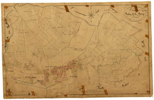 Corvol-l'Orgueilleux, cadastre ancien : plan parcellaire de la section C dite du Bourg, feuille 1