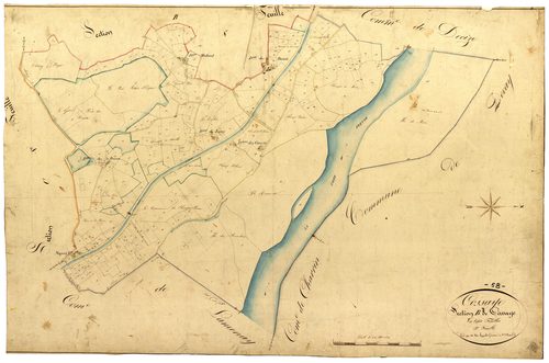 Cossaye, cadastre ancien : plan parcellaire de la section B dite de Cossaye, feuille 3