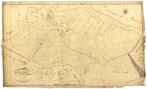 Cossaye, cadastre ancien : plan parcellaire de la section D dite des Ouillières, feuille 2