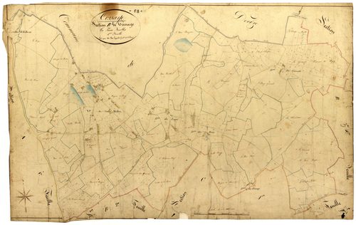 Cossaye, cadastre ancien : plan parcellaire de la section B dite de Cossaye, feuille 1