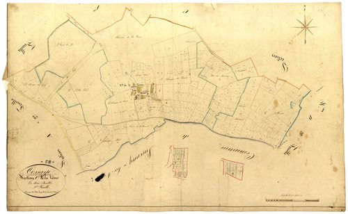 Cossaye, cadastre ancien : plan parcellaire de la section C dite de la Vêvre, feuille 2
