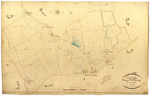 Cossaye, cadastre ancien : plan parcellaire de la section B dite de Cossaye, feuille 2