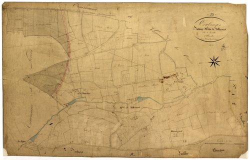 Coulanges-lès-Nevers, cadastre ancien : plan parcellaire de la section A dite de Villecourt, feuille 1