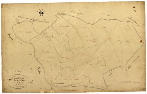 Coulanges-lès-Nevers, cadastre ancien : plan parcellaire de la section C dite du Pont Saint-Ours, feuille 3