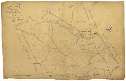 Coulanges-lès-Nevers, cadastre ancien : plan parcellaire de la section C dite du Pont Saint-Ours, feuille 2