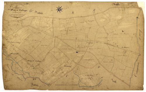 Coulanges-lès-Nevers, cadastre ancien : plan parcellaire de la section B dite de Coulanges