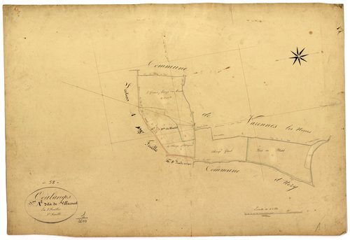 Coulanges-lès-Nevers, cadastre ancien : plan parcellaire de la section A dite de Villecourt, feuille 2