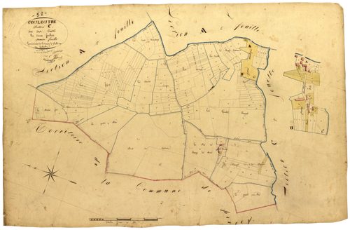 Couloutre, cadastre ancien : plan parcellaire de la section C dite des Chats, feuille 1