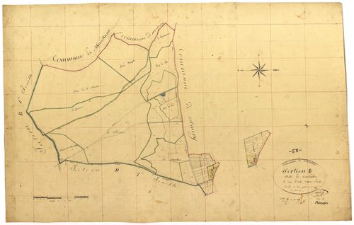 Couloutre, cadastre ancien : plan parcellaire de la section B dite de Couloutre, feuille 2