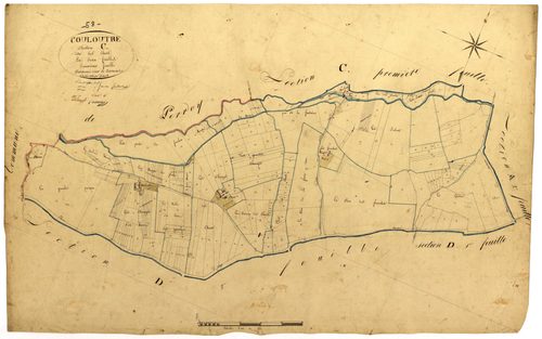 Couloutre, cadastre ancien : plan parcellaire de la section C dite des Chats, feuille 2