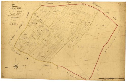 Couloutre, cadastre ancien : plan parcellaire de la section A dite des Moutiaux, feuille 1