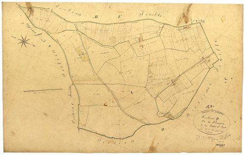 Couloutre, cadastre ancien : plan parcellaire de la section D dite de la Procurerie, feuille 1
