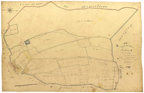 Couloutre, cadastre ancien : plan parcellaire de la section B dite de Couloutre, feuille 1