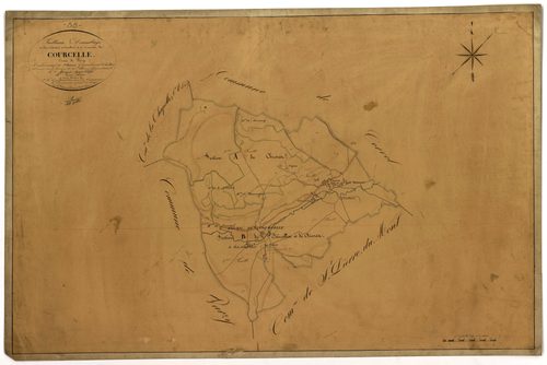 Courcelles, cadastre ancien : tableau d'assemblage