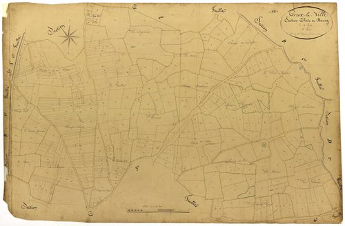 Crux-la-Ville, cadastre ancien : plan parcellaire de la section C dite du Bourg, feuille 2
