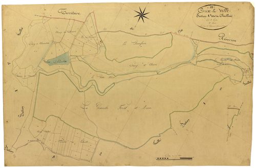 Crux-la-Ville, cadastre ancien : plan parcellaire de la section A dite de Chailluée, feuille 2