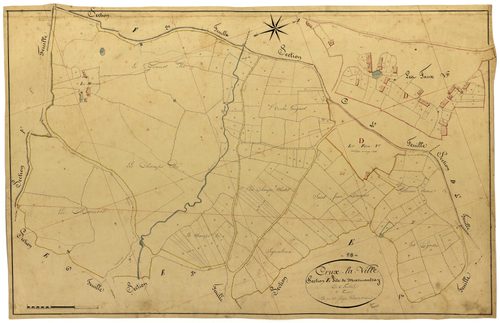 Crux-la-Ville, cadastre ancien : plan parcellaire de la section E dite de Marmantray, feuille 2