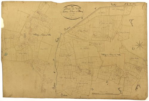 Crux-la-Ville, cadastre ancien : plan parcellaire de la section C dite du Bourg, feuille 3