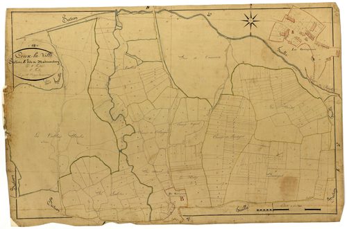 Crux-la-Ville, cadastre ancien : plan parcellaire de la section E dite de Marmantray, feuille 1