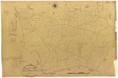 Crux-la-Ville, cadastre ancien : plan parcellaire de la section B dite de Forcy, feuille 2