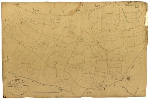 Crux-la-Ville, cadastre ancien : plan parcellaire de la section C dite du Bourg, feuille 4