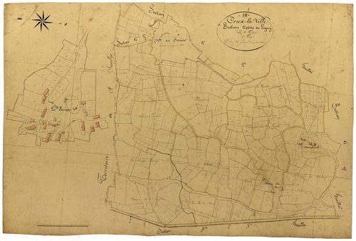 Crux-la-Ville, cadastre ancien : plan parcellaire de la section G dite de Ligny, feuille 1