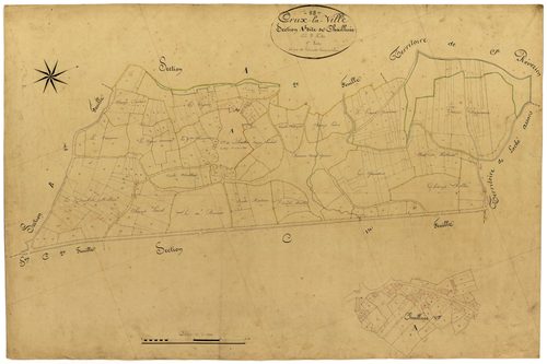 Crux-la-Ville, cadastre ancien : plan parcellaire de la section A dite de Chailluée, feuille 1