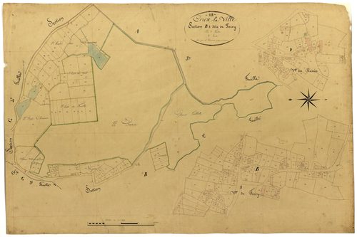 Crux-la-Ville, cadastre ancien : plan parcellaire de la section B dite de Forcy, feuille 3