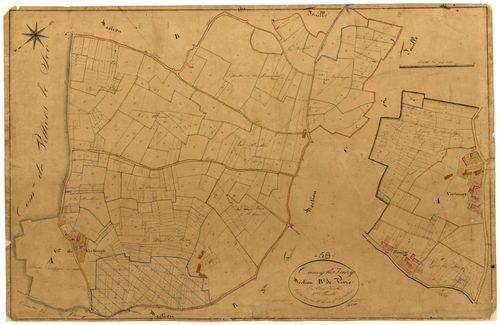 Cuncy-lès-Varzy, cadastre ancien : plan parcellaire de la section B dite de Vevre, feuille 2