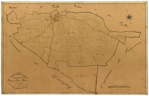 Cuncy-lès-Varzy, cadastre ancien : plan parcellaire de la section C dite de Mhers, feuille 2