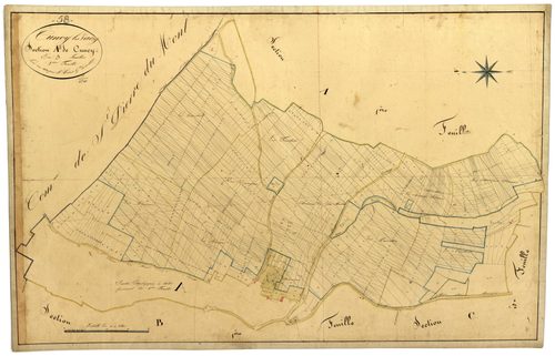 Cuncy-lès-Varzy, cadastre ancien : plan parcellaire de la section A dite de Cuncy, feuille 2