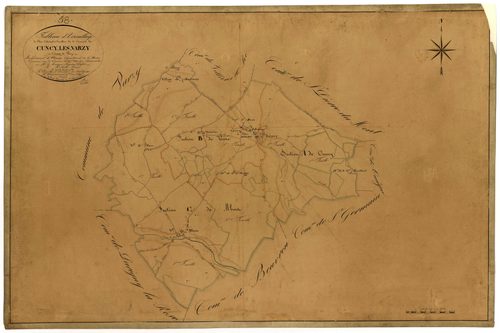 Cuncy-lès-Varzy, cadastre ancien : tableau d'assemblage