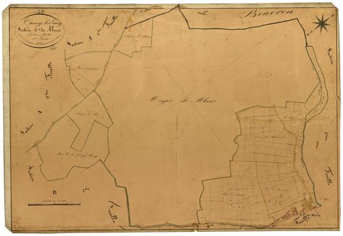Cuncy-lès-Varzy, cadastre ancien : plan parcellaire de la section C dite de Mhers, feuille 3