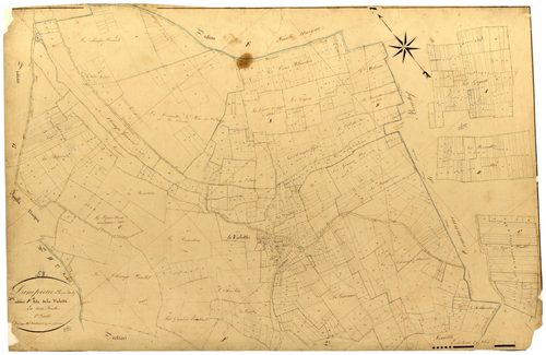 Dampierre-sous-Bouhy, cadastre ancien : plan parcellaire de la section F dite de la Valotte, feuille 1