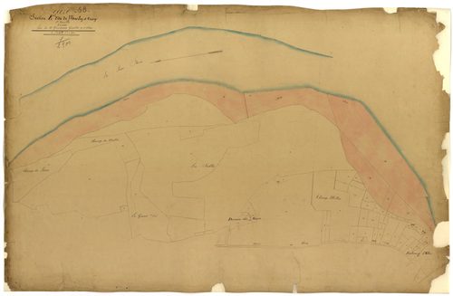 Decize, cadastre ancien : plan parcellaire de la section E dite de Marly et Crécy, feuille 1, annexe