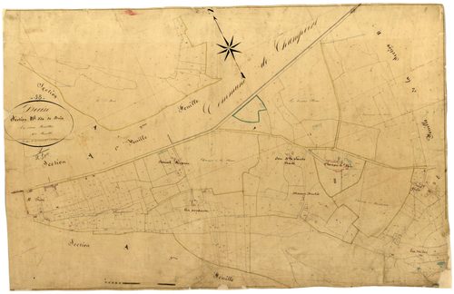 Decize, cadastre ancien : plan parcellaire de la section B dite de Brin, feuille 2