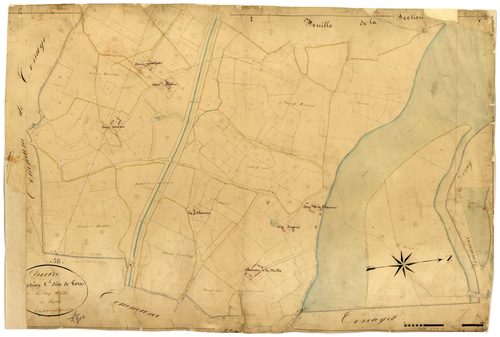 Decize, cadastre ancien : plan parcellaire de la section C dite de Tort, feuille 1
